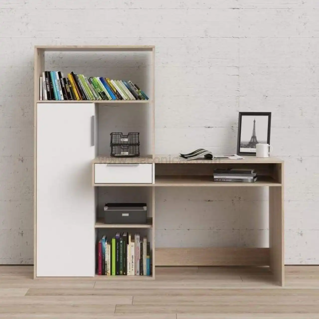 مدل کتابخانه با میز تحریر + ایده های جدید و متفاوت برای طراحی کتابخانه شیک با میز تحریر