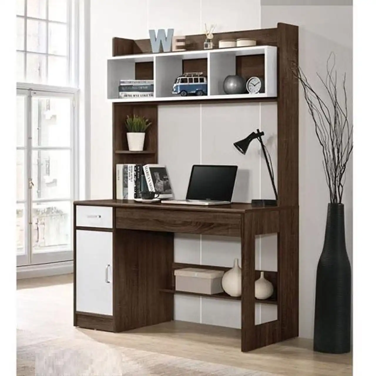 مدل کتابخانه با میز تحریر + ایده های جدید و متفاوت برای طراحی کتابخانه شیک با میز تحریر