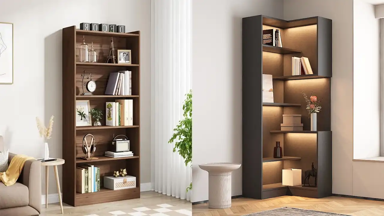 مدل کتابخانه ایستاده ساده + طراحی مینیمال و بسیار کاربردی برای کتابخانه ایستاده شیک برای زیبا کردن محیط