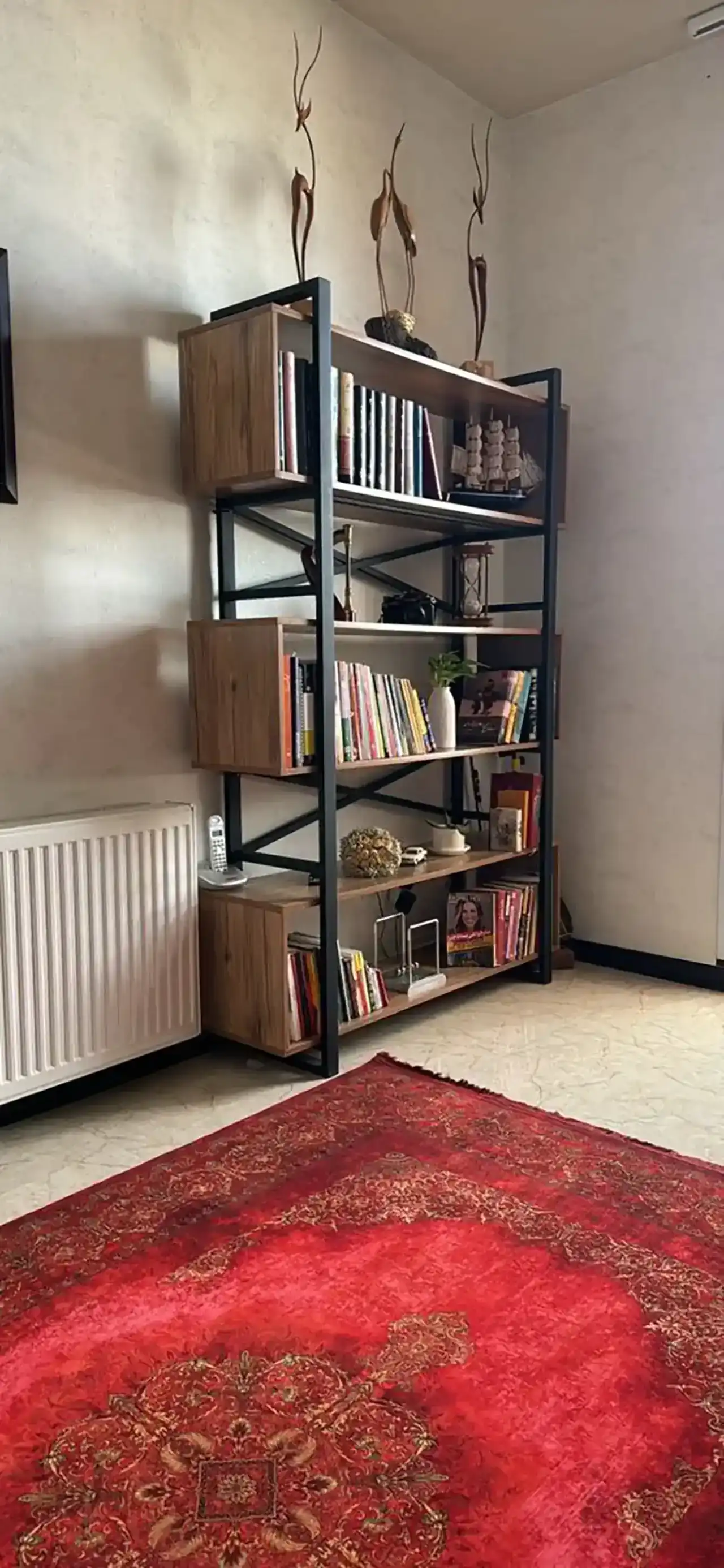 مدل کتابخانه ایستاده ساده + طراحی مینیمال و بسیار کاربردی برای کتابخانه ایستاده شیک برای زیبا کردن محیط