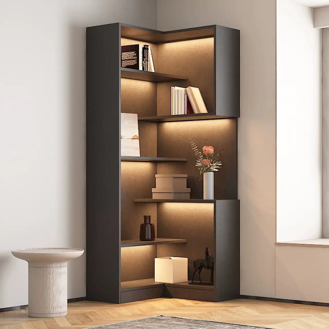 مدل کتابخانه ایستاده ساده + طراحی مینیمال و بسیار کاربردی برای کتابخانه ایستاده شیک برای زیبا کردن محیط