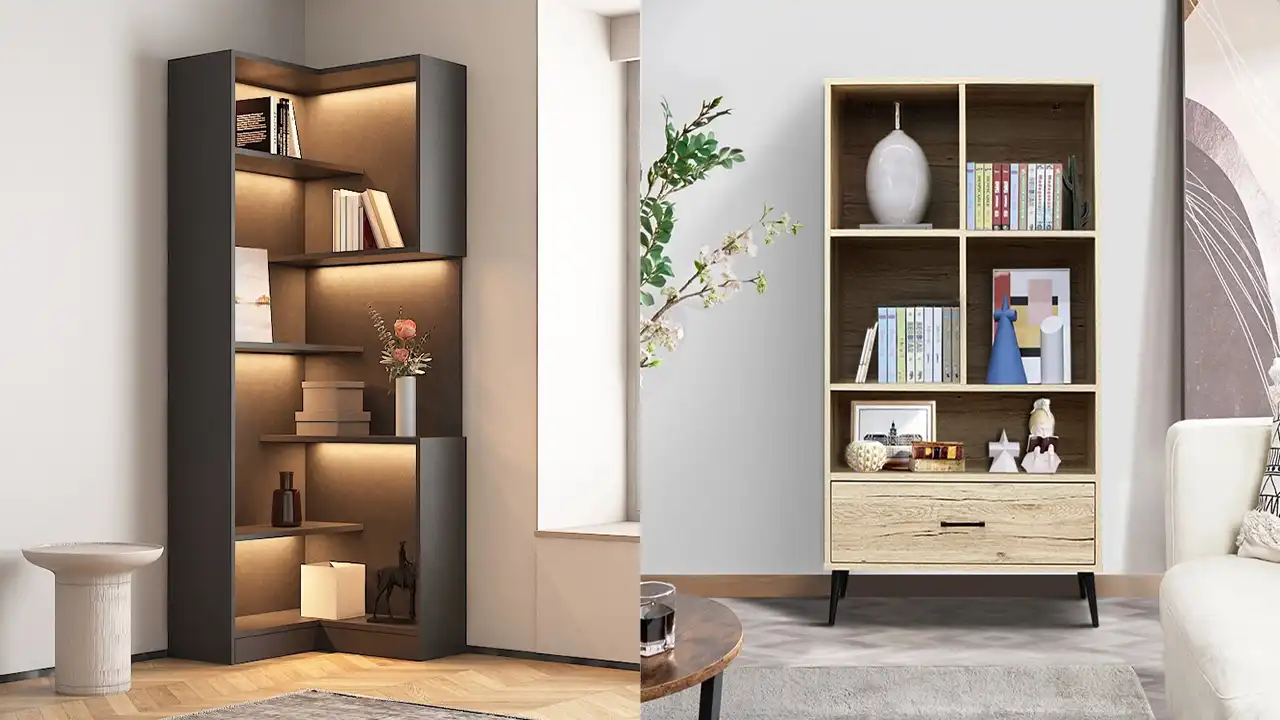 مدل کتابخانه برای اتاق خواب + ایده های خلاقانه و ساده برای طراحی مدل کتابخانه چوبی استاده و دیواری