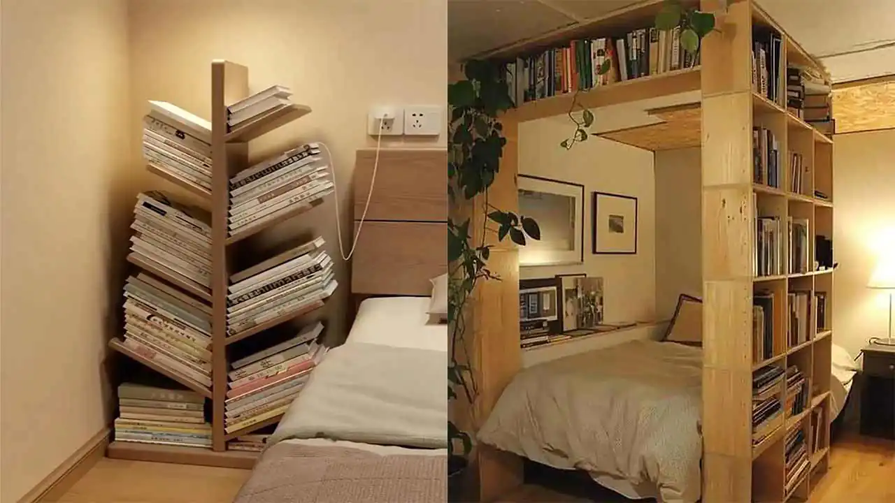 مدل کتابخانه اتاق خواب با طراحی های جادار و مدرن برای متراژ های بزرگ و کوچک