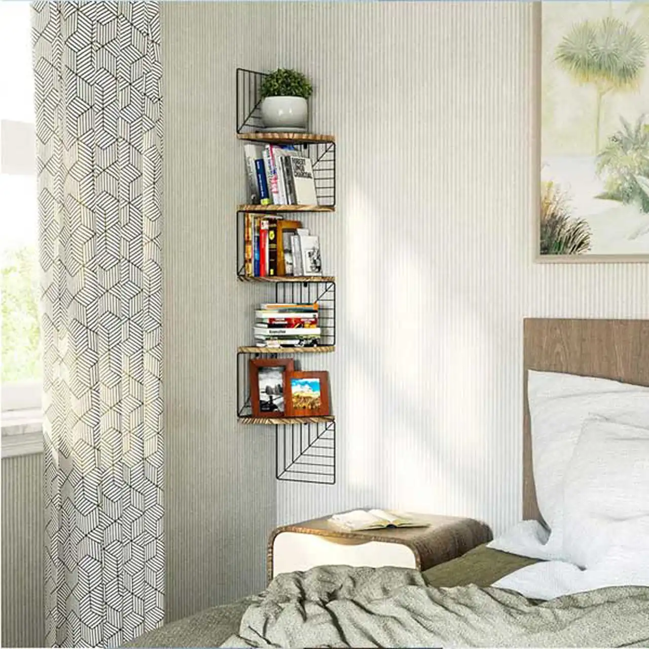 مدل کتابخانه برای اتاق خواب + ایده های خلاقانه و ساده برای طراحی مدل کتابخانه چوبی استاده و دیواری