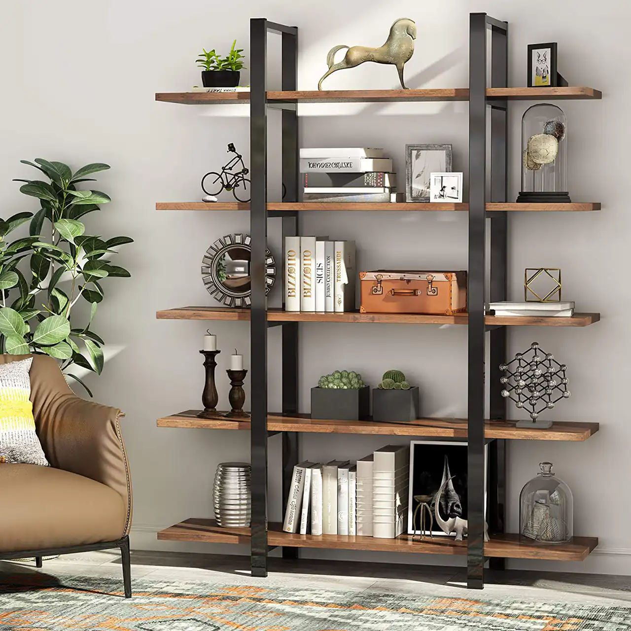 مدل کتابخانه پایه دار ترکیبی از طراحی مدرن و کاربردی برای خانههای امروزی
