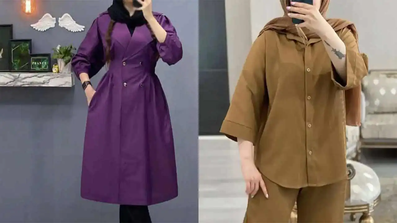 مدل مانتو اسپرت دکمه دار جدید کوتاه و بلند + زیباترین رنگ ها و مدل های ترند
