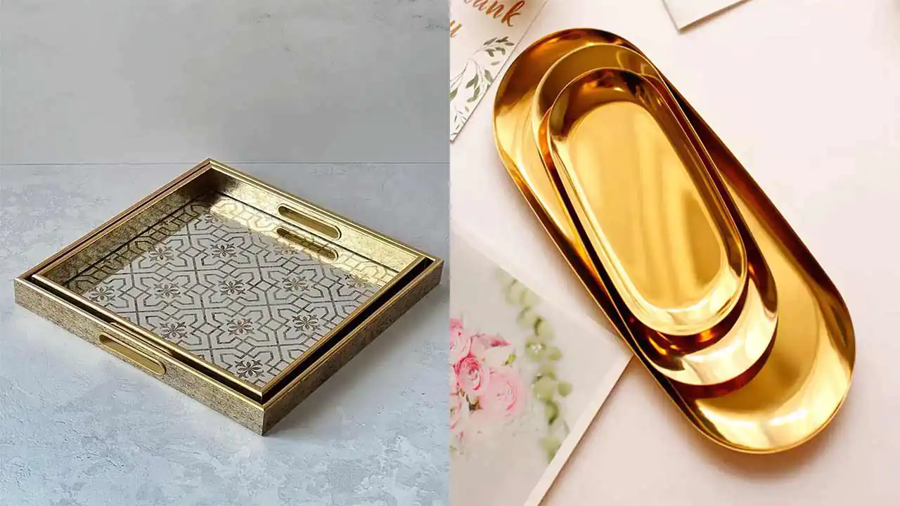 مدل سینی استیل مجلسی با طرح های ساده و گلدار زیبا برای با سلیقه ها