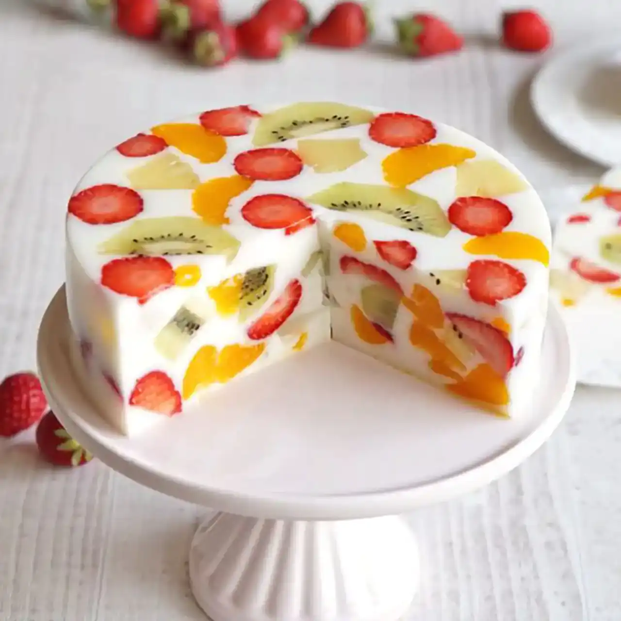 مدل ژله مجلسی با تزیینات زیبا و خلاقانه با میوه های فصل برای کدبانو ها