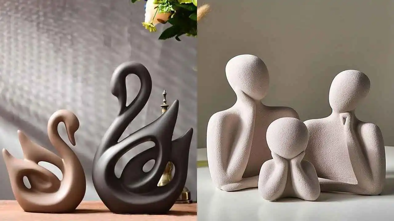 مجسمه مدرن + نمونه های زیبا و بسیار شیک مجسمه فانتزی و مدرن جنس سرامیک چینی