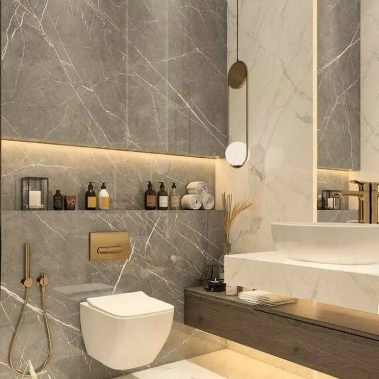مدل سرویس بهداشتی با ماربل شیت + زیبایی، دوام و نصب آسان ماربل شیت برای سرویس بهداشتی