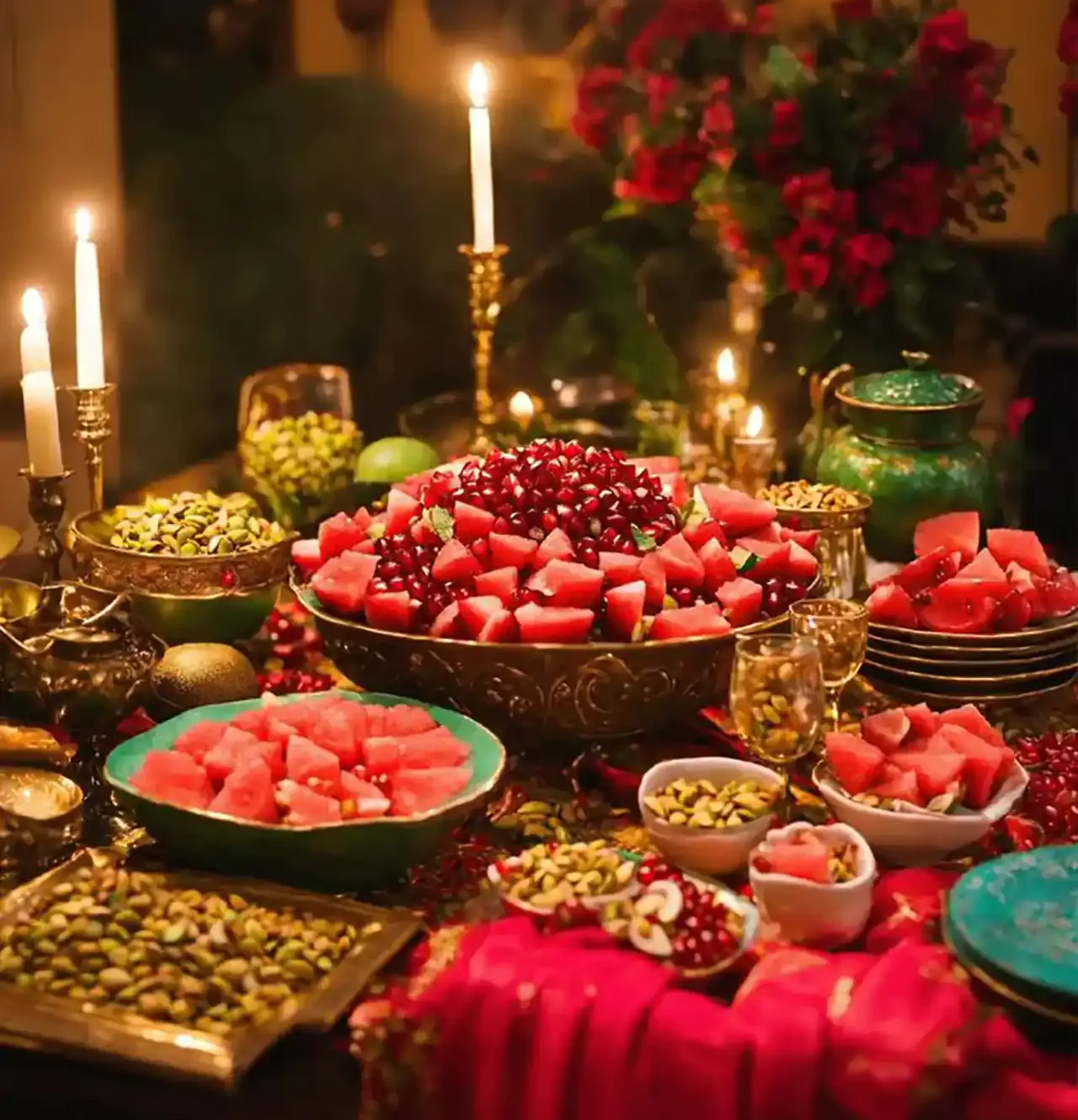 مدل تزیین سینی شب یلدا + بهترین و زیباترین مدل های دیزاین و تزیین سینی شب یلدا