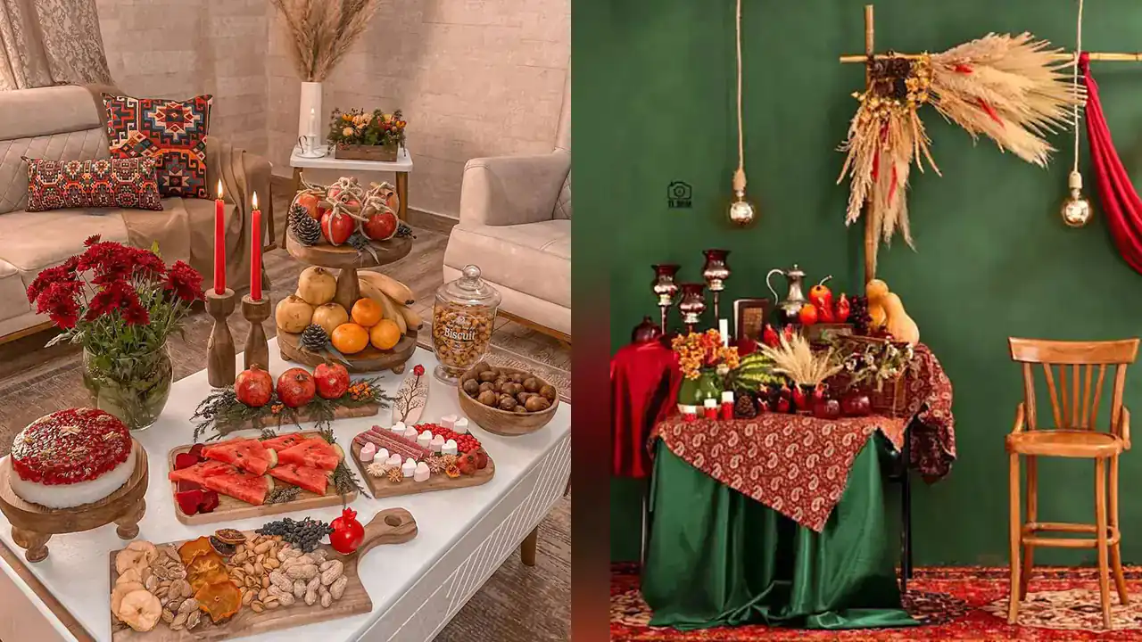 تزیین سفره شب یلدا لاکچری + زیباترین مدل های تزیین سفره شب یلدا لاکچری