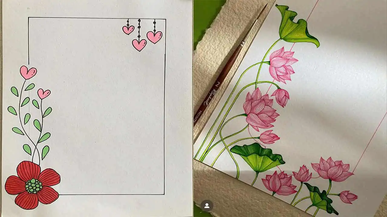 تزیین برگه آچار با مداد رنگی آسان و زیبا مناسب هنر مدرسه و سرگرمی خلاقانه