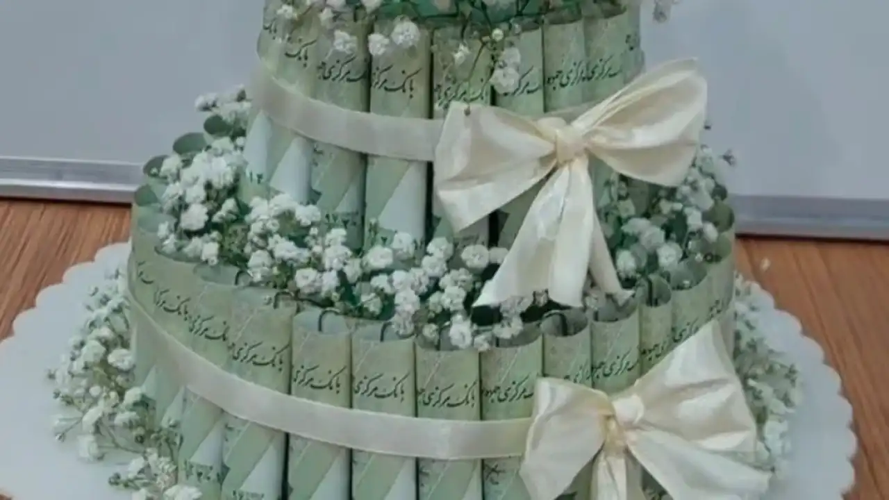تزیین پول با روبان + ایده های ساده و بسیار شیک برای تزیین کردن پول با روبان و گل طبیعی مناسب کادو دادن
