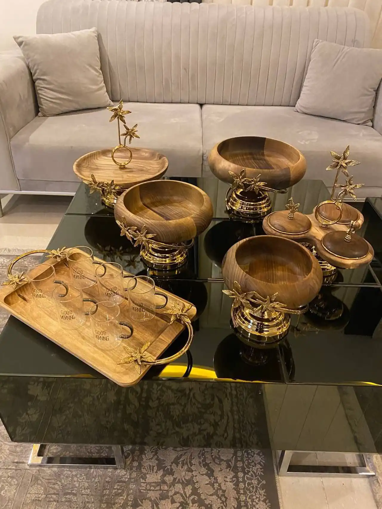 ظروف پذیرایی چوبی + شیک ترین مدل های ظروف پذیرایی چوبی ترند امسال