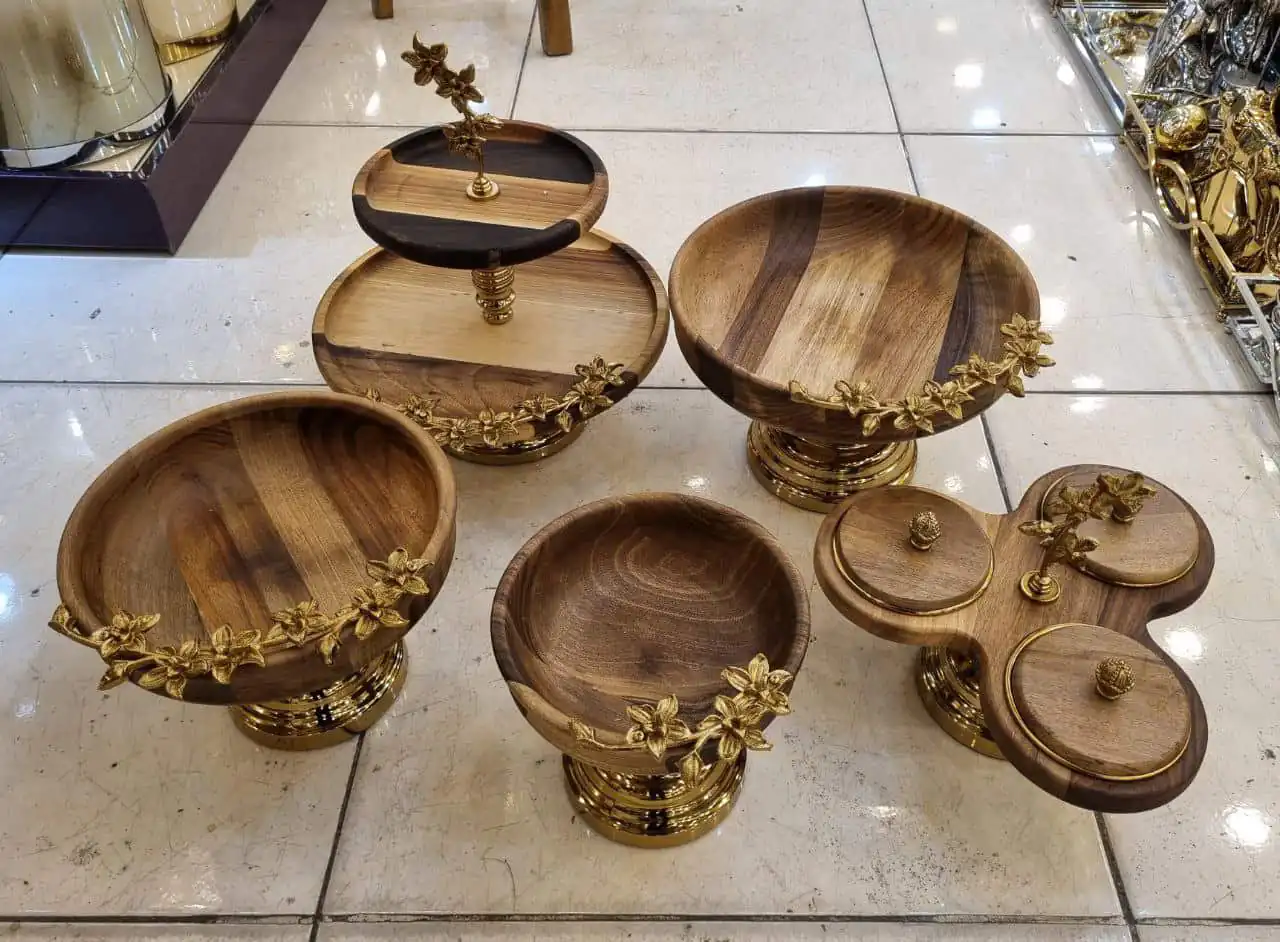 ظروف پذیرایی چوبی + شیک ترین مدل های ظروف پذیرایی چوبی ترند امسال