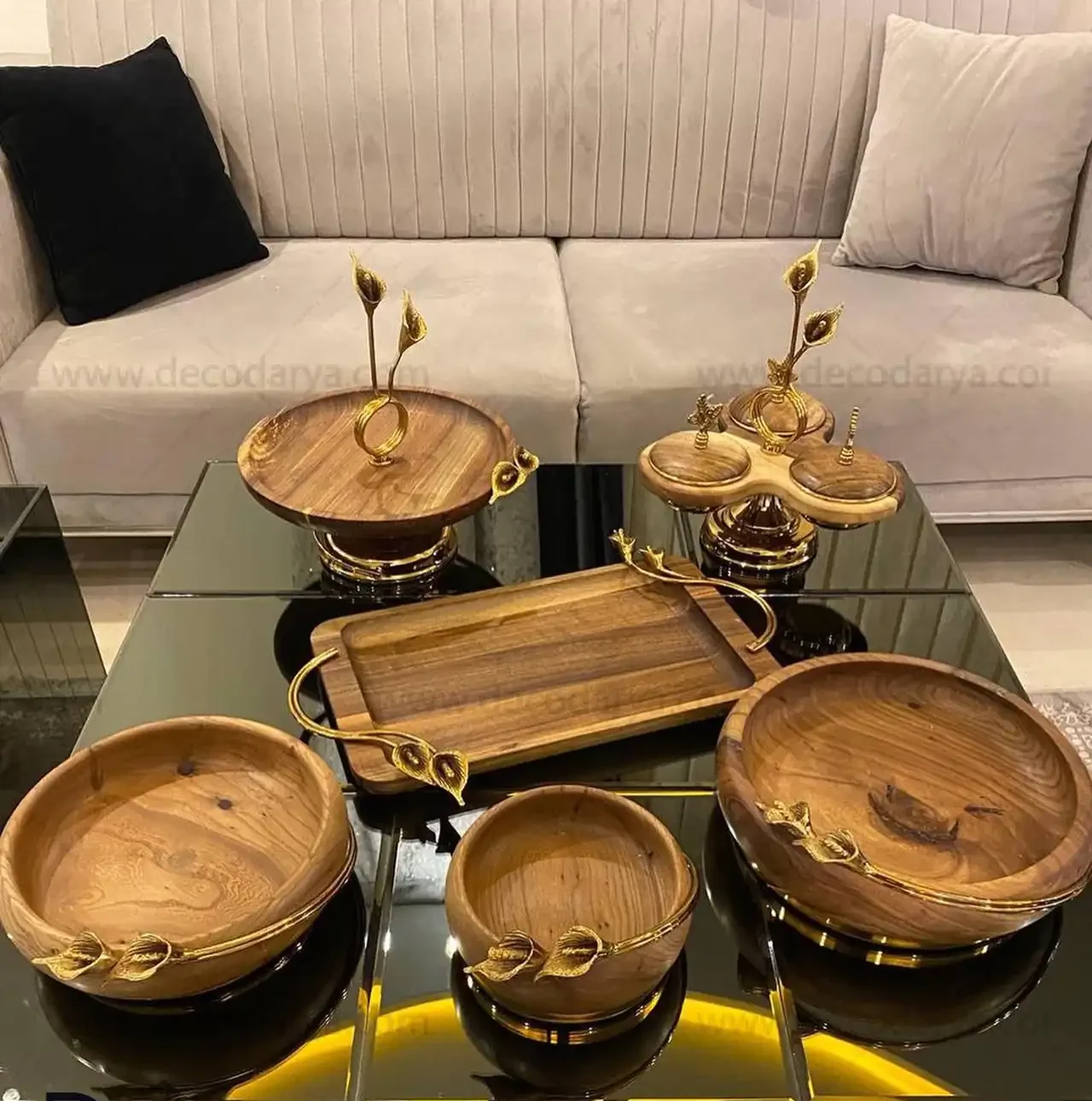 ظروف پذیرایی چوبی + شیک ترین مدل های ظروف پذیرایی چوبی ترند امسال