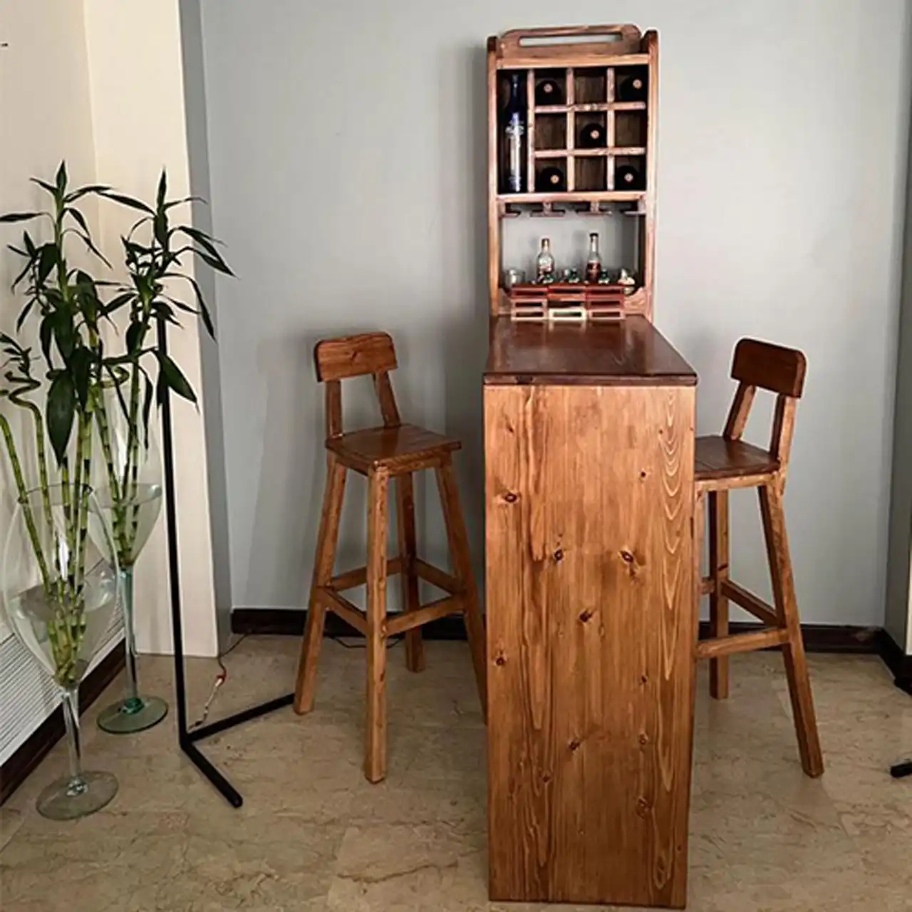 مدل میز بار چوبی + زیباتر نشان دادن فضای خانه و کافه با طراحی میز بار چوبی