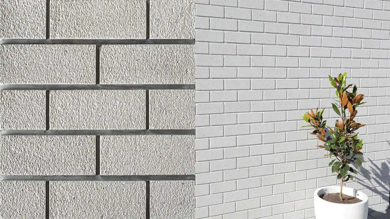 عکس آجر نما سفید برای طراحی دیوارهای داخلی و خارجی با سبک مینیمال و روشن