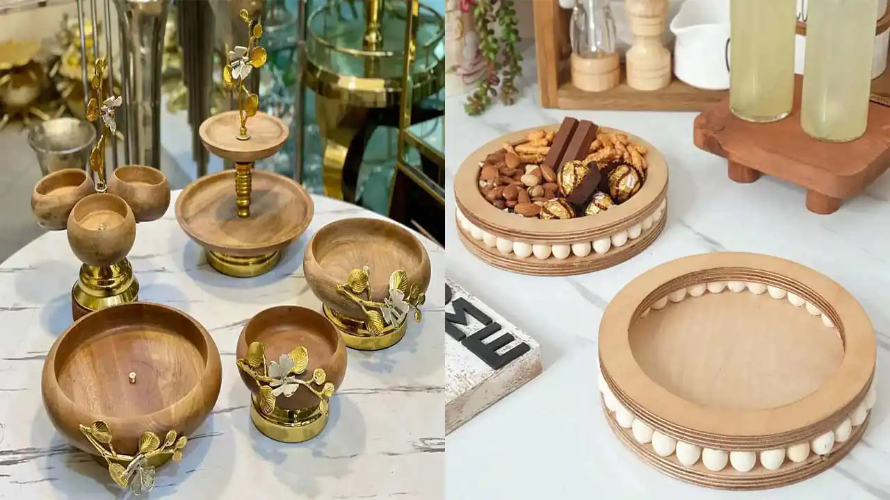 اکسسوری چوبی پذیرایی با مدل های متنوع جدید و شیک که ترند شدن برای کدبانوها