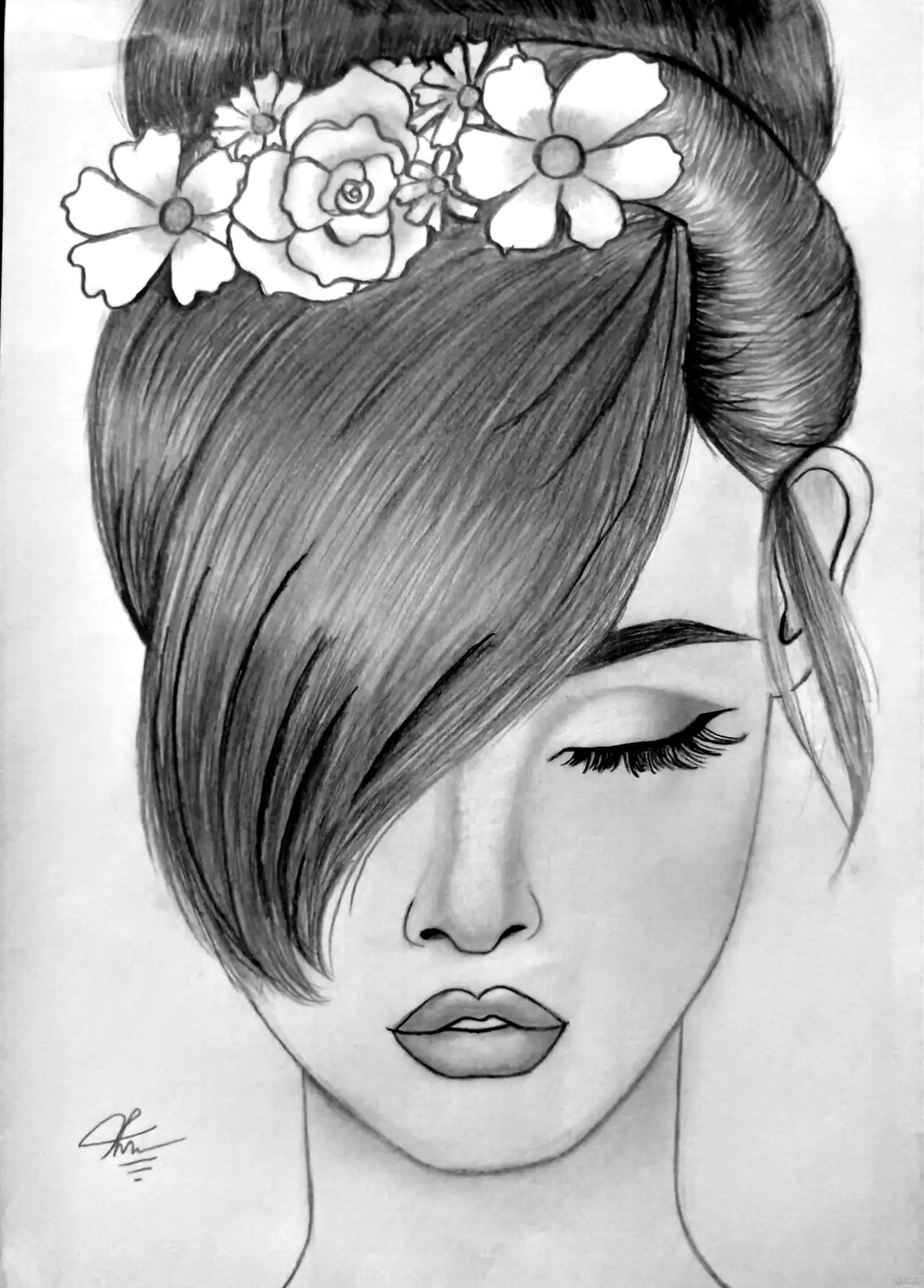 ایده نقاشی چهره سیاه قلم هنری از سایه و نور که احساسات را با یک رنگ روایت میکند