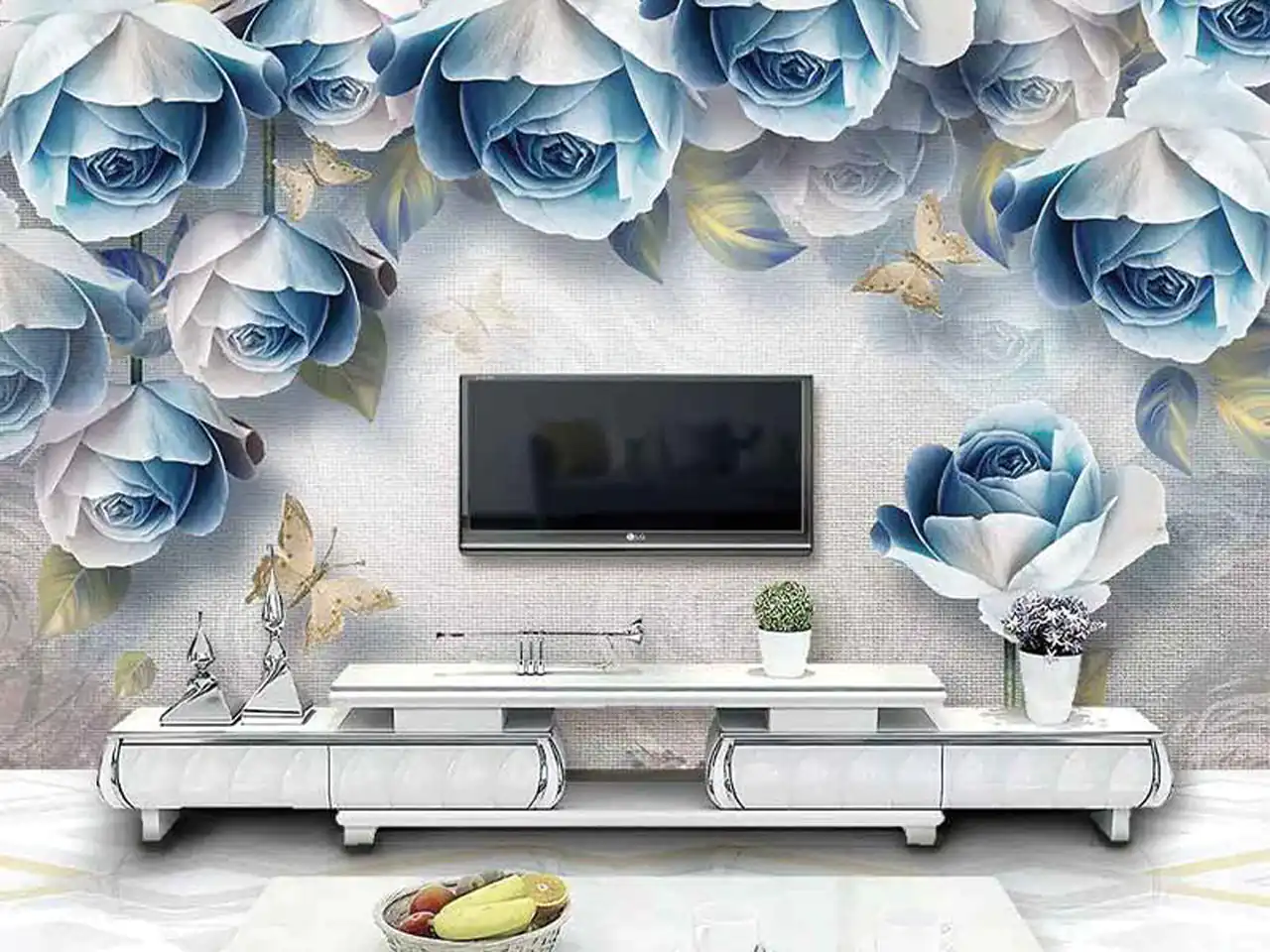 مدل کاغذ دیواری پشت تلویزیون با جلوه خاص برای دیوار پذیرایی با مدل های 2026