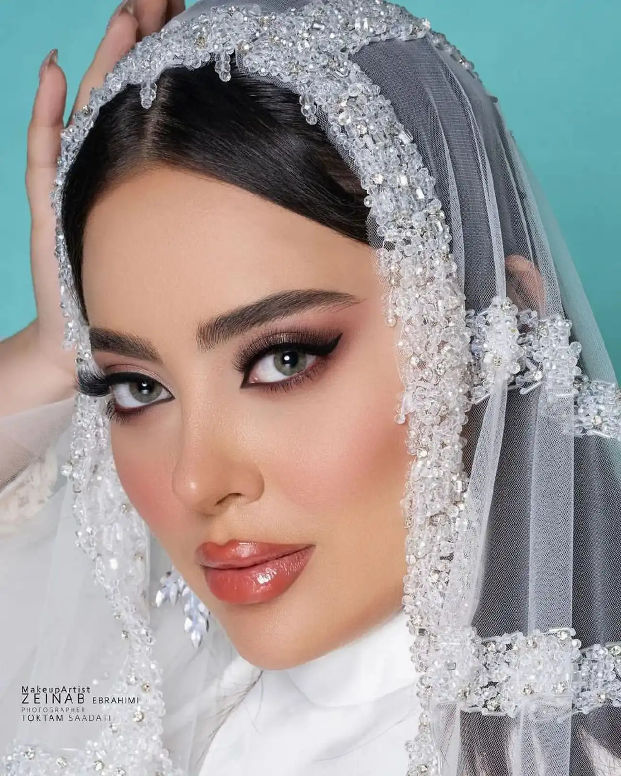 مدل عروس با تور عربی + نکات بسیار مهم برای انتخاب نوع تور عربی و هماهنگ کردن با مدل لباس و آرایش