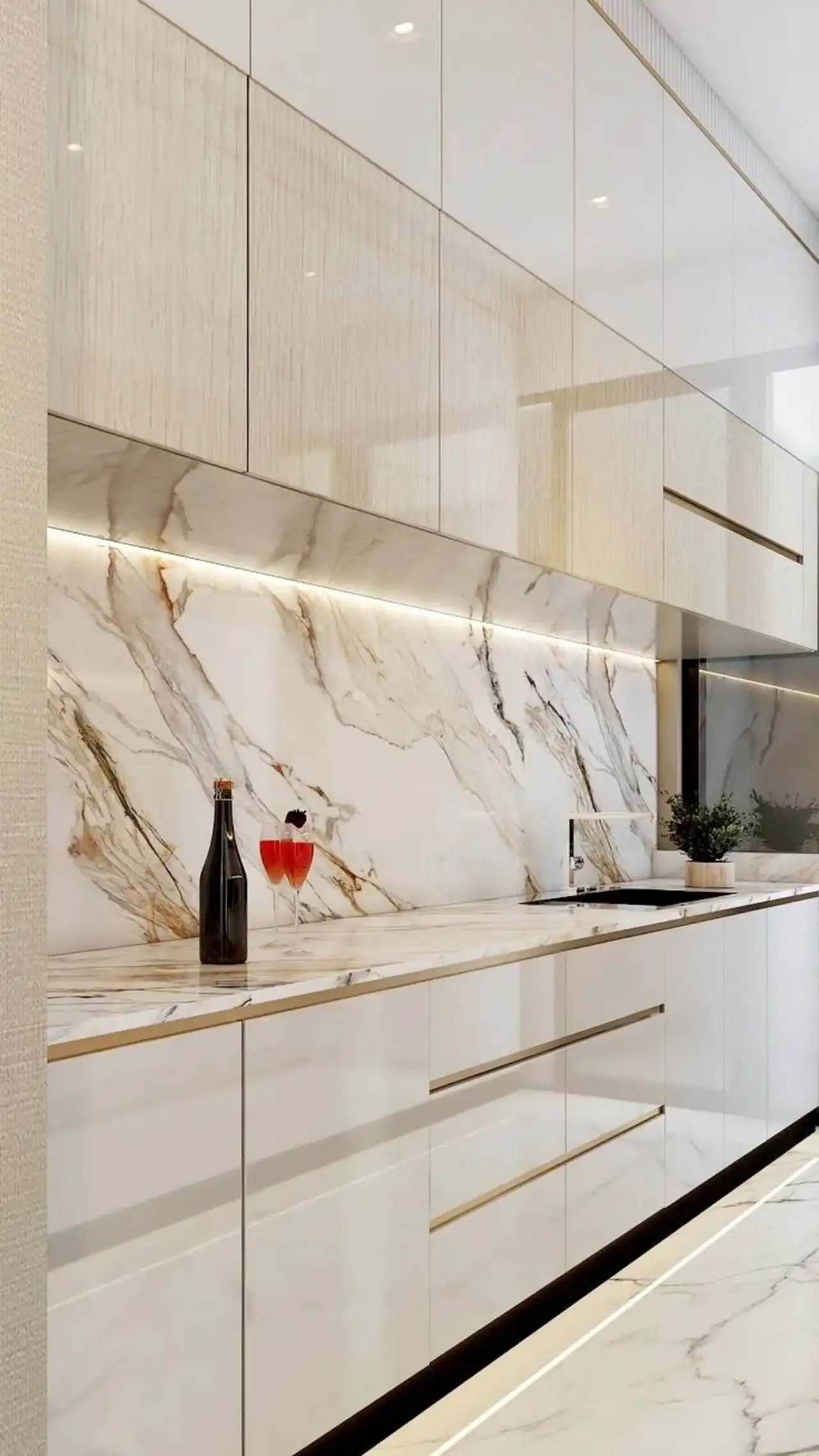 مدل کابینت سه متری + طراحی هوشمند برای فضاهای کوچک با زیبایی ظرافت و کارایی