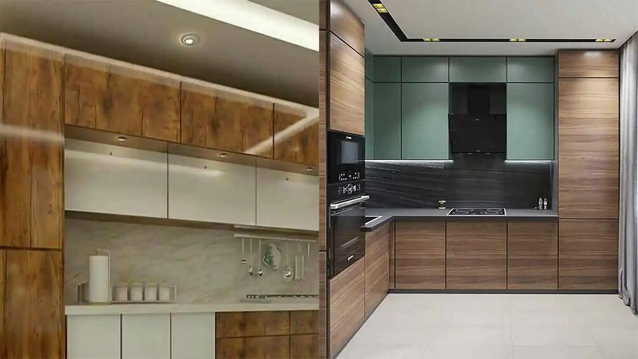 مدل کابینت سه رنگ با ترکیببندی هوشمندانه برای خلق فضایی مدرن در قلب خانه شما