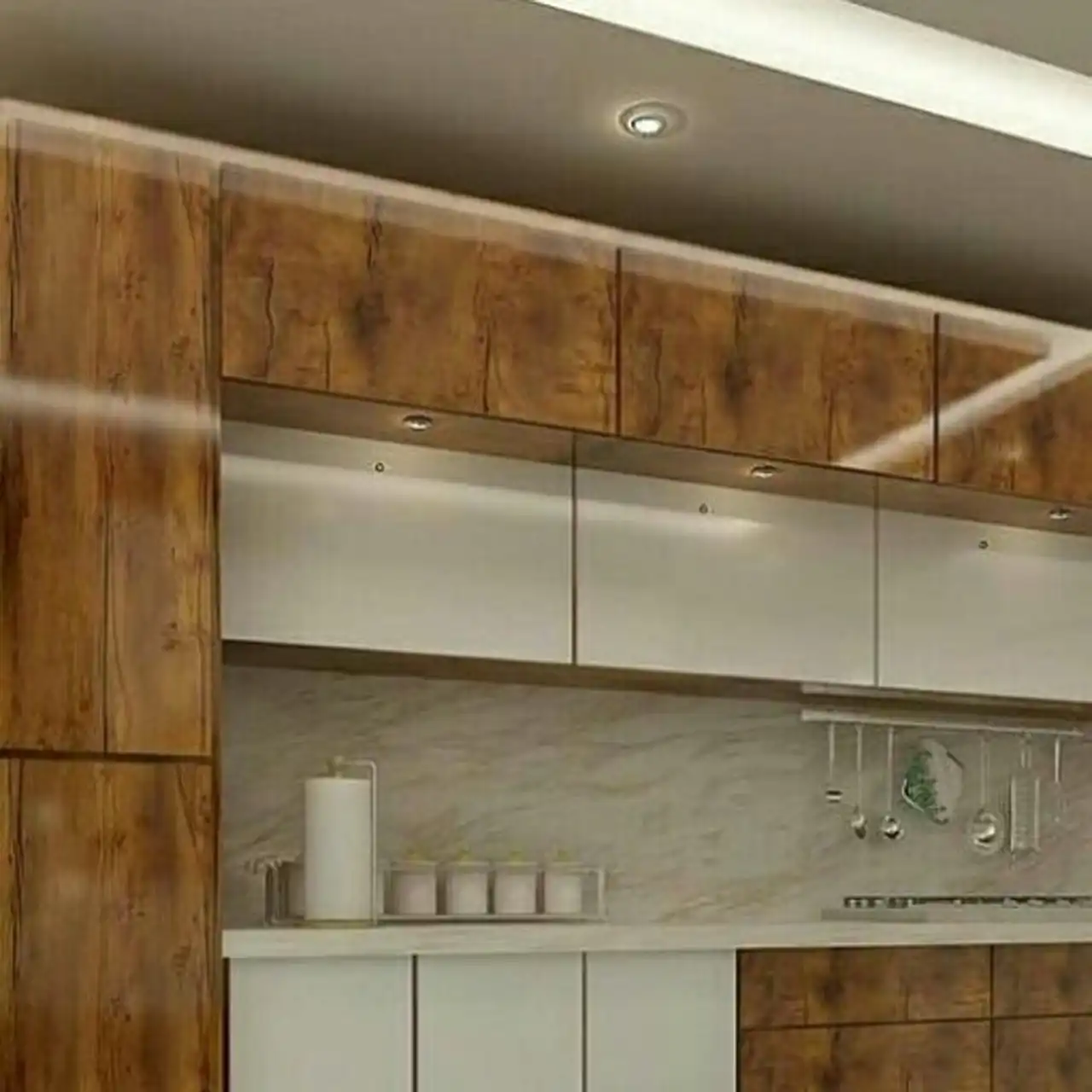 مدل کابینت سه طبقه ایده ای هوشمندانه برای نظم دهی و استفاده بهینه از فضای آشپزخانه