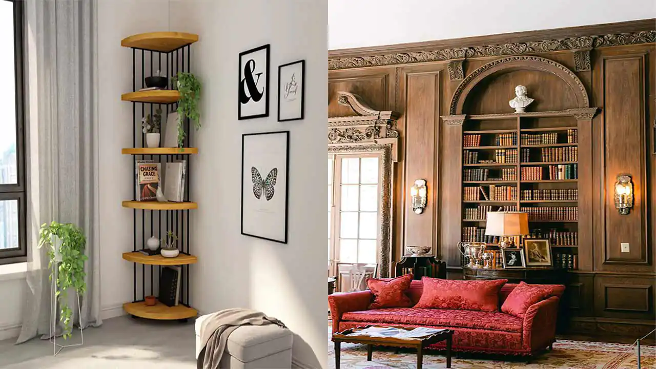 مدل کتابخانه در پذیرایی + 15 مدل زیبا مرتب و هوشمندانه برای فضایی منظم و شیک