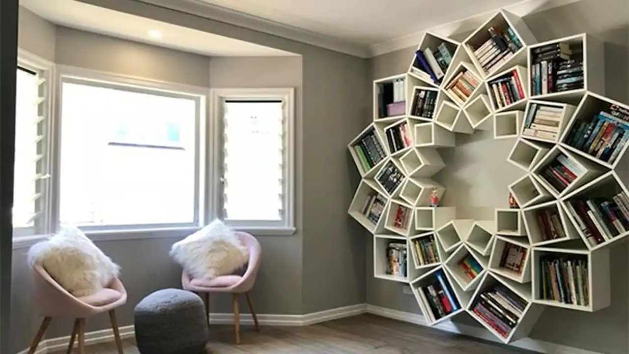 مدل کتابخانه در پذیرایی + 15 مدل زیبا مرتب و هوشمندانه برای فضایی منظم و شیک