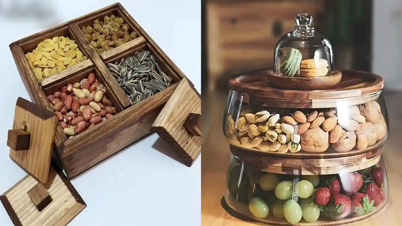 ظرف آجیل خوری در دار با طراحی کاربردی پذیرایی شکیل و خاص که جایی ندیده اید