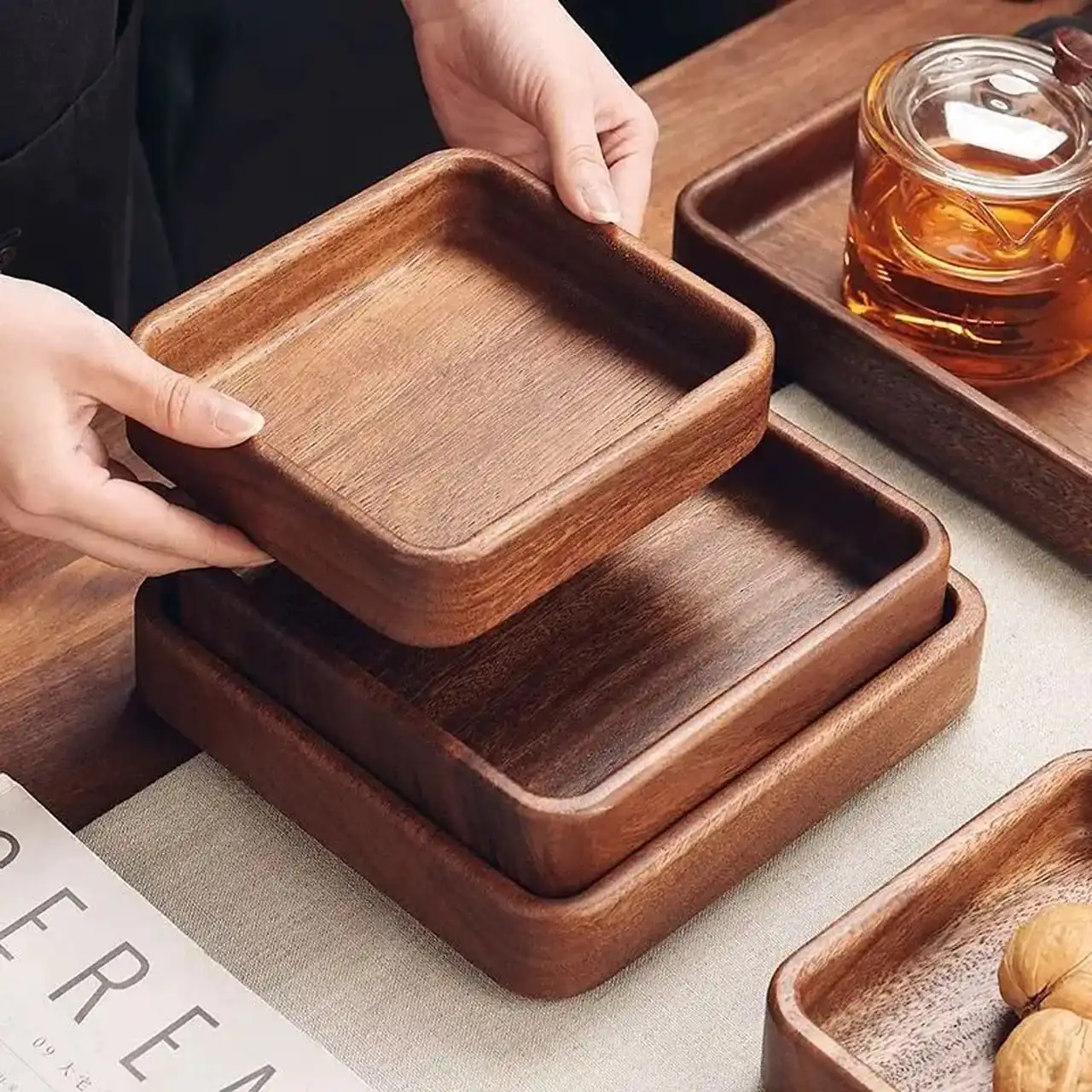 ظروف چوبی لوکس که با سبکی طبیعی جلوه ای منحصر به فرد به فضای شما می بخشند